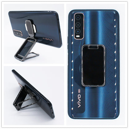 Foldable Phone Holder: Ring Buckle, Retractable, Desktop & Car Magnetic Bracket, Office Accessory