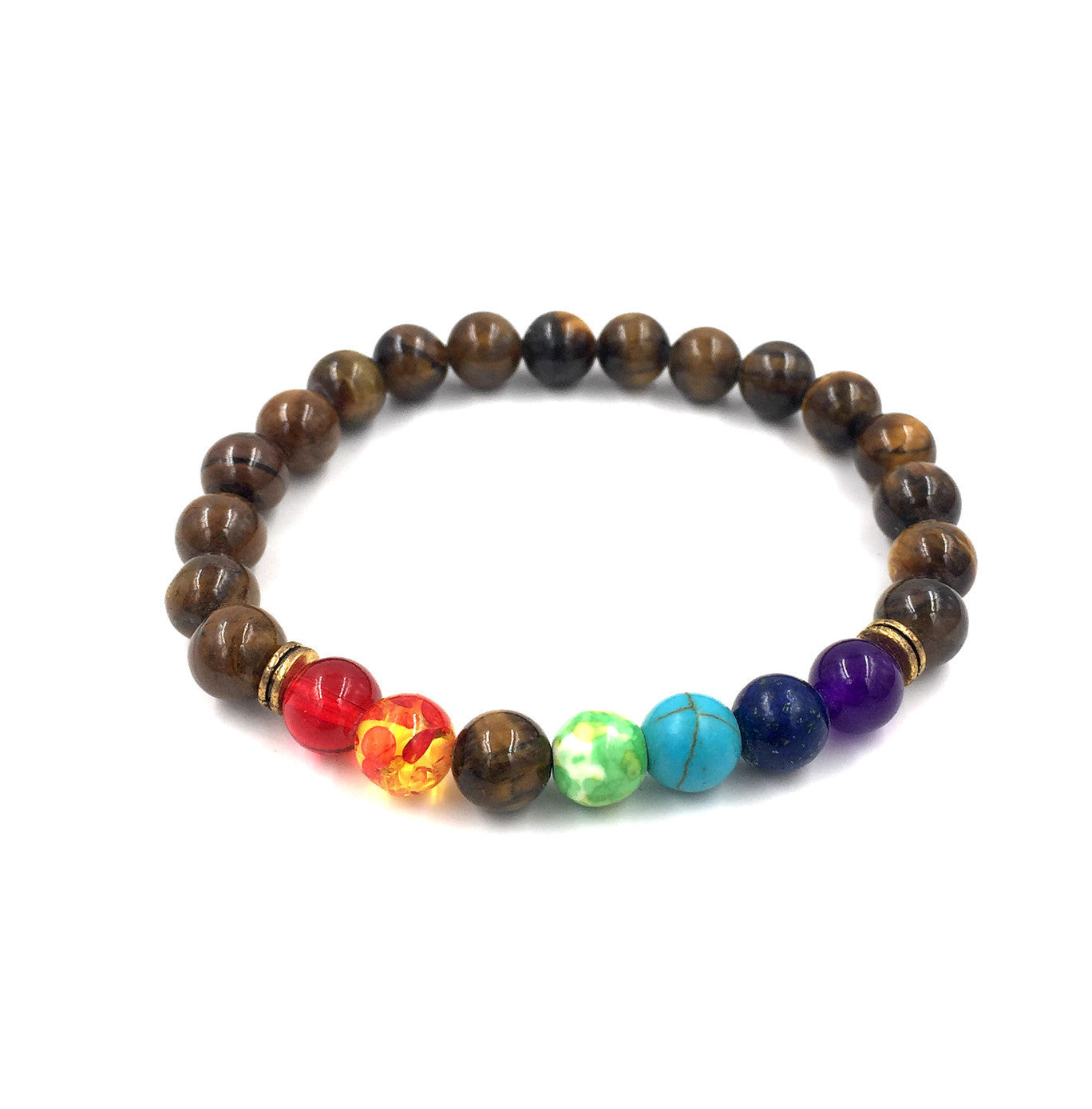 Agate 8mm Volcanic Stone Chakra Beads Bracelet