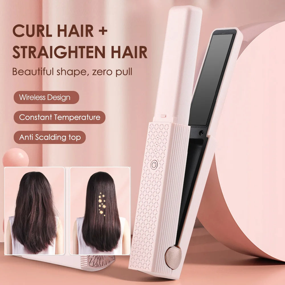 Cordless USB Hair Straightener & Curler