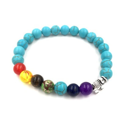 Agate 8mm Volcanic Stone Chakra Beads Bracelet