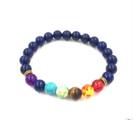 Agate 8mm Volcanic Stone Chakra Beads Bracelet