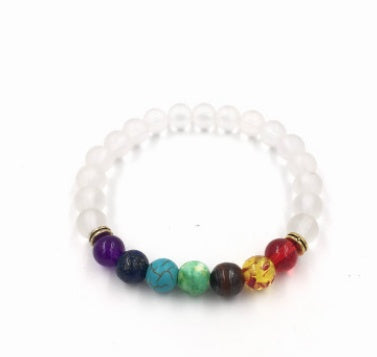 Agate 8mm Volcanic Stone Chakra Beads Bracelet