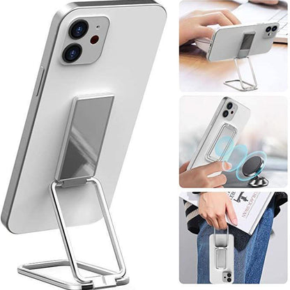 Foldable Phone Holder: Ring Buckle, Retractable, Desktop & Car Magnetic Bracket, Office Accessory