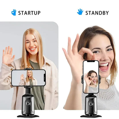 360° AI Auto Face Tracking Phone Holder for Vlogs and Live Videos