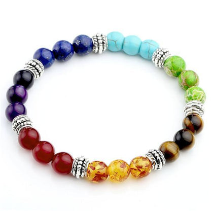 Agate 8mm Volcanic Stone Chakra Beads Bracelet