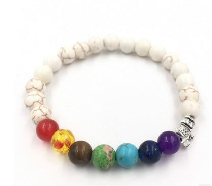 Agate 8mm Volcanic Stone Chakra Beads Bracelet