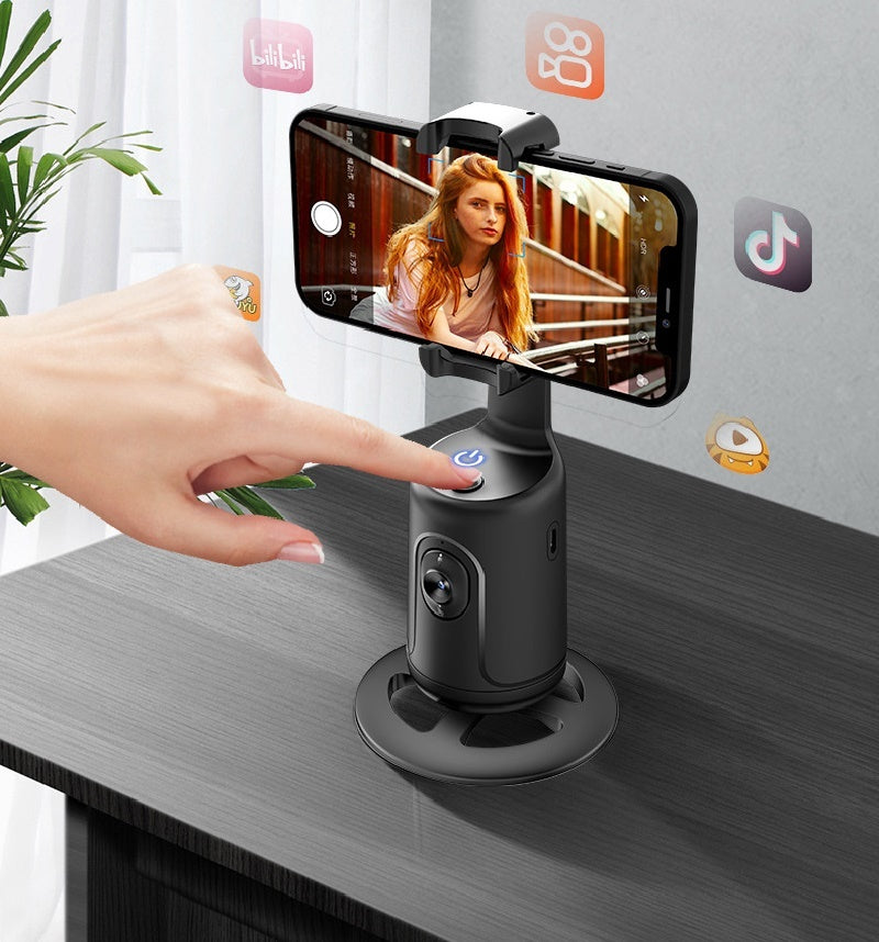 360° AI Auto Face Tracking Phone Holder for Vlogs and Live Videos