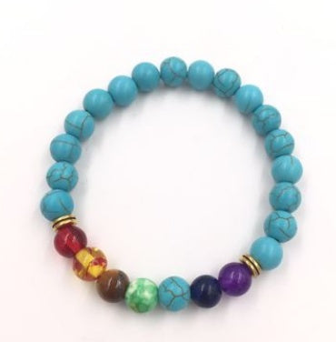 Agate 8mm Volcanic Stone Chakra Beads Bracelet