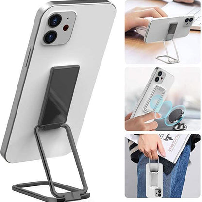 Foldable Phone Holder: Ring Buckle, Retractable, Desktop & Car Magnetic Bracket, Office Accessory