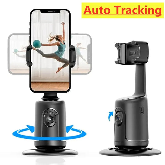 360° AI Auto Face Tracking Phone Holder for Vlogs and Live Videos